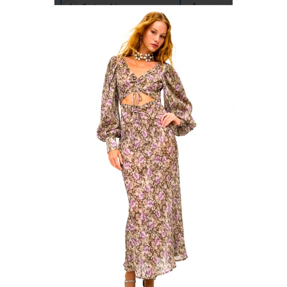 For Love And Lemons Dresses & Skirts - For Love & Lemons Women's Brown and Purple Dress XS